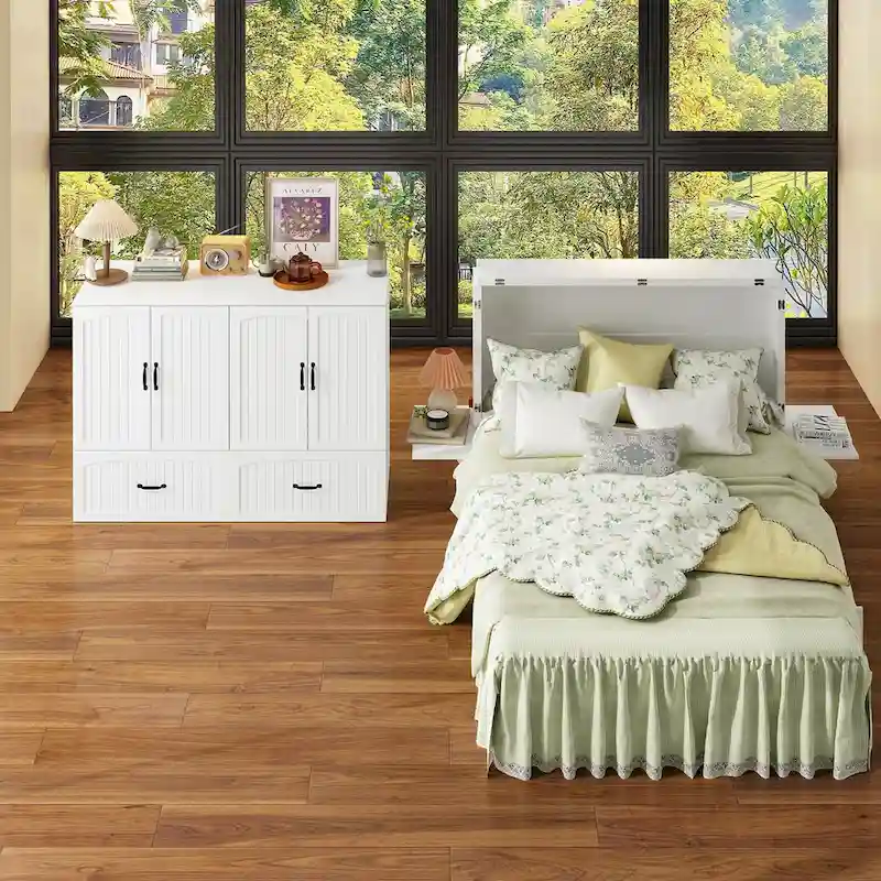 Convertible  Bed Multifunctional Rooms Accent Cabinet Dresser