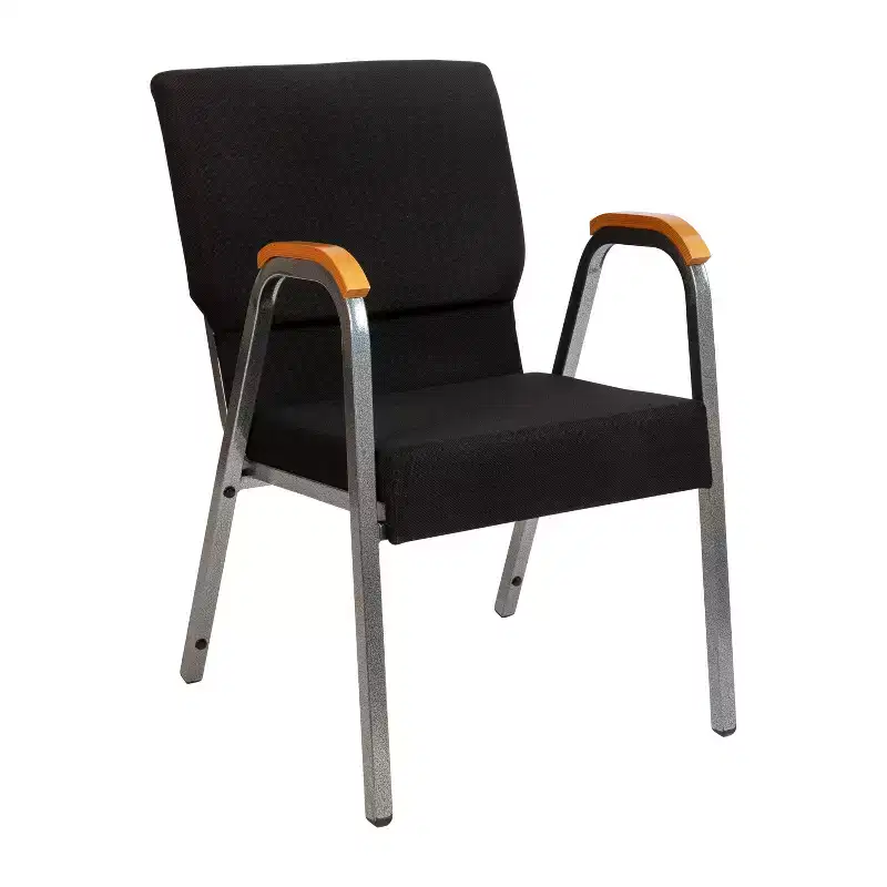 21W Stacking Wood Accent Arm Church Chair