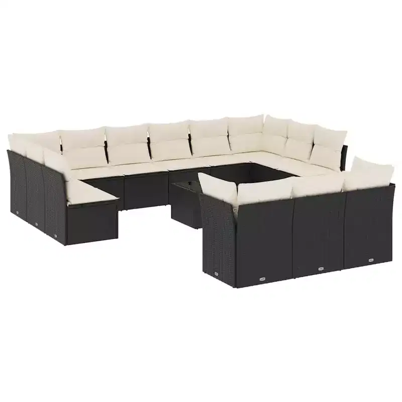 vidaXL Outdoor Sofa Set with Cushions Poly Rattan Furniture