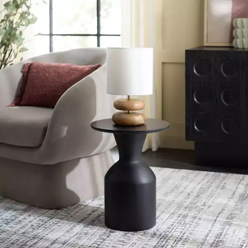 Tazon Round Accent Table - ACC3259 - Black - Safavieh