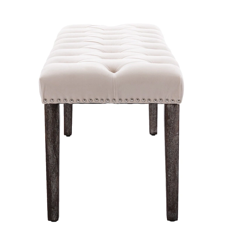 Upholstered Tufted Bench Ottoman Footrest Stool Accent Bench