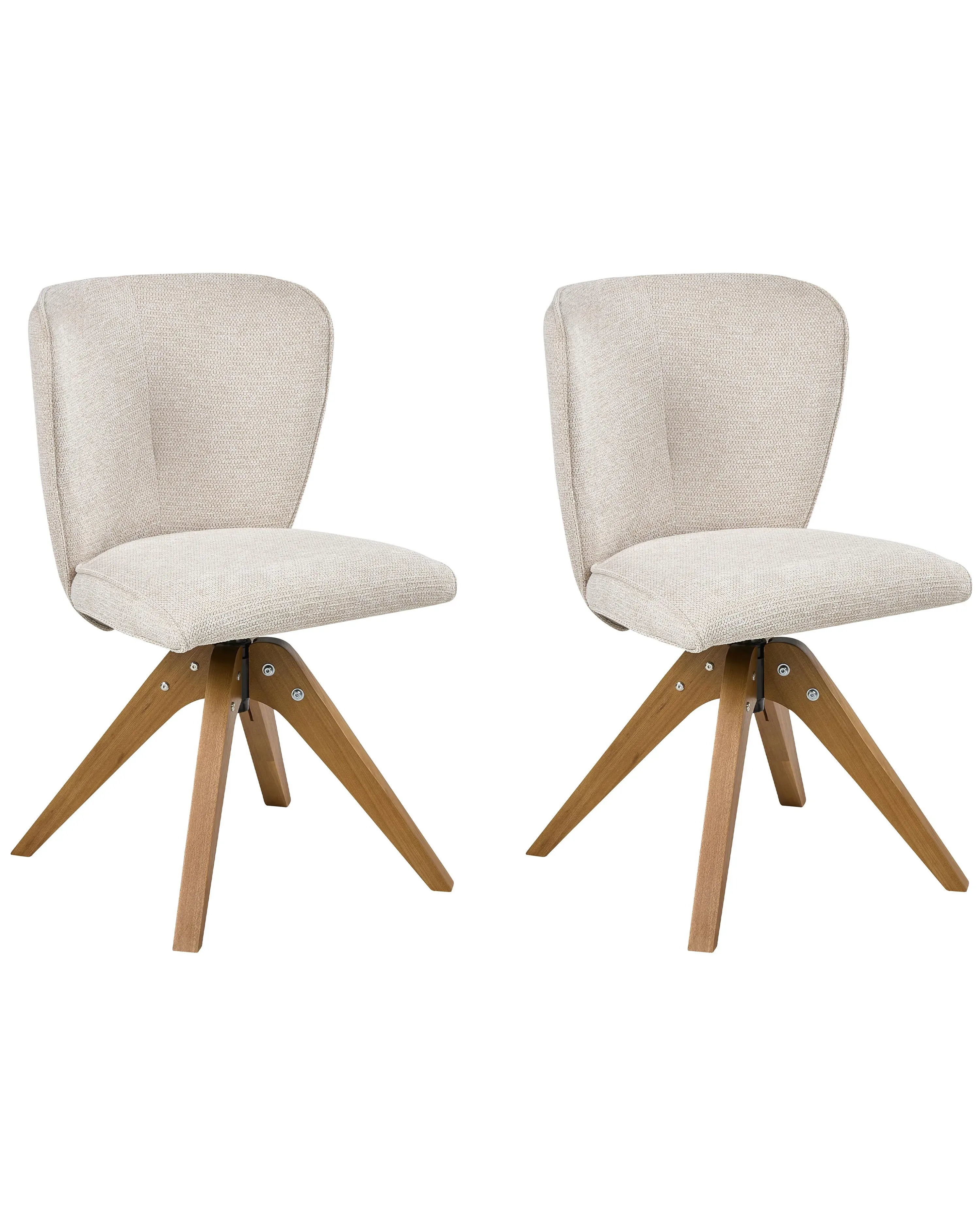 Set di 2 sedie da pranzo Tessuto Beige chiaro