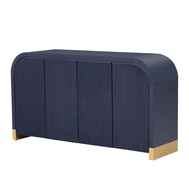 Modern 4-Door Cabinet with Adjustable Shelves for Study, Living Room and Entrance