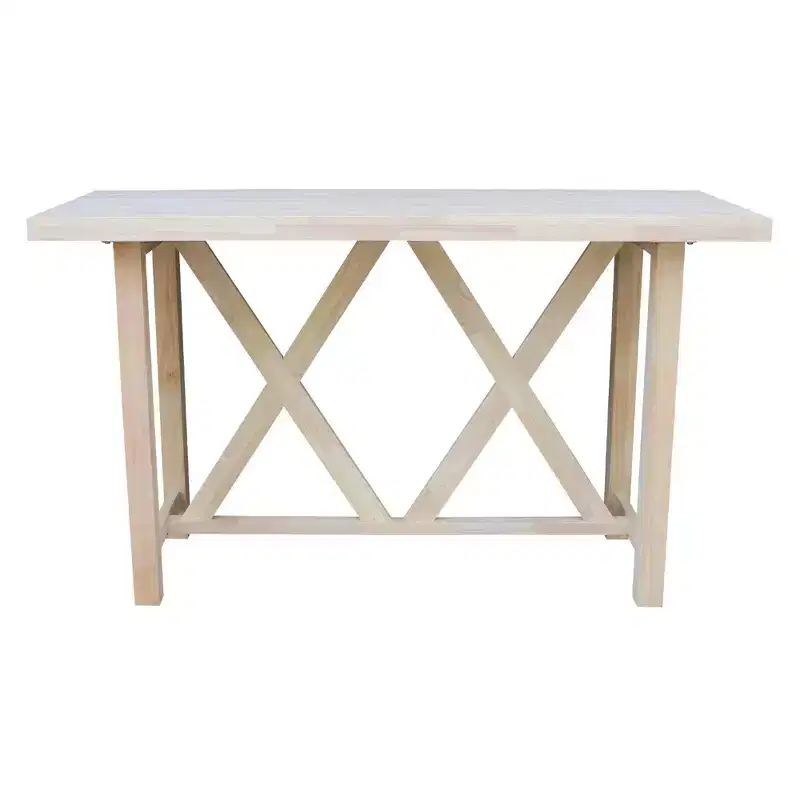 Bar Height Table Unfinished Solid Parawood