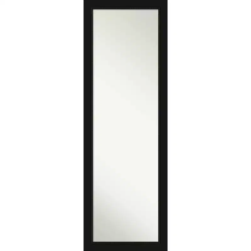Amanti Art 17" x 51" Avon Framed Full Length On the Door Mirror Black: Modern Rectangle Bedroom & Wall Mounted