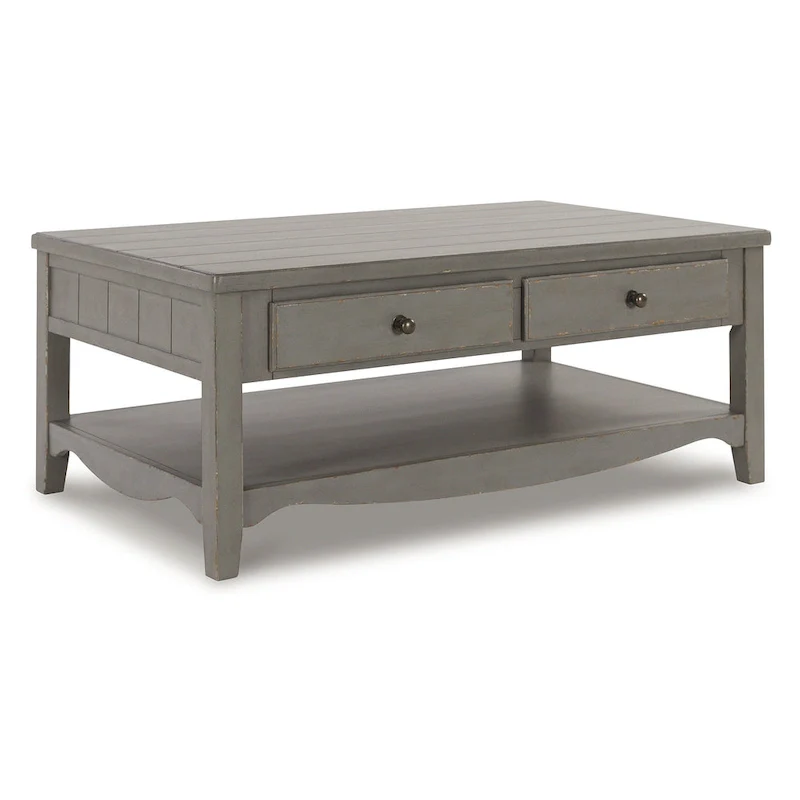 Antique Gray Rectangular Coffee Table - 50W x 30D x 20H