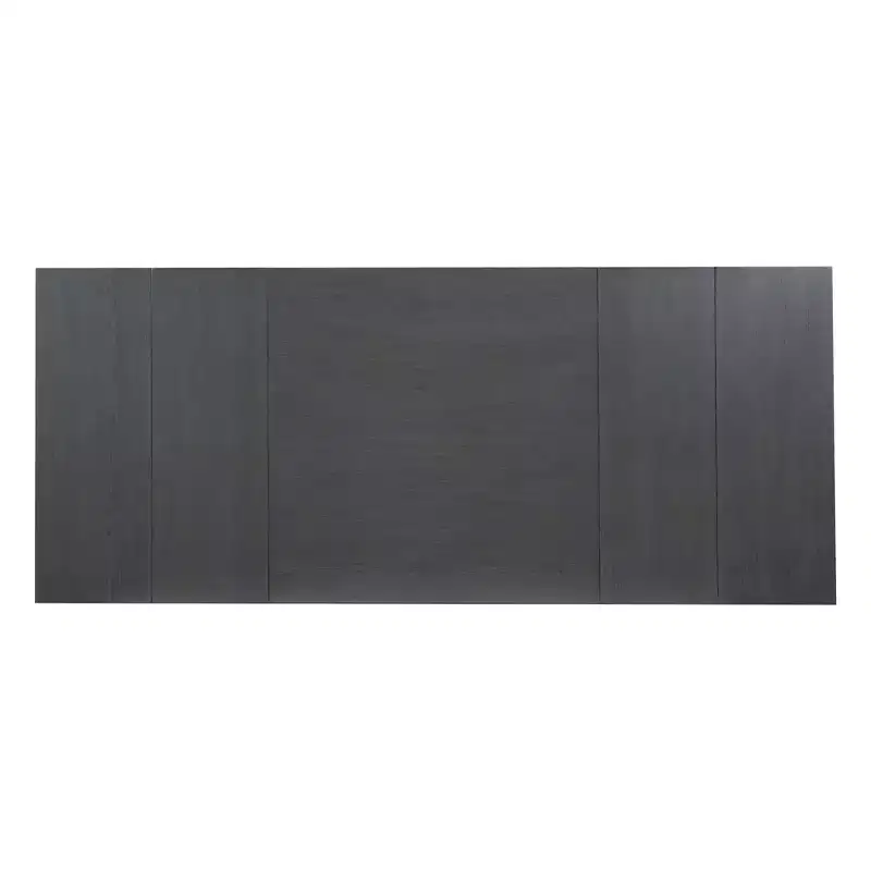 GDFStudio Ebony 82 Extendable Rubberwood Dining Table with Two 12'' Removable Leaves and Trestle Legs