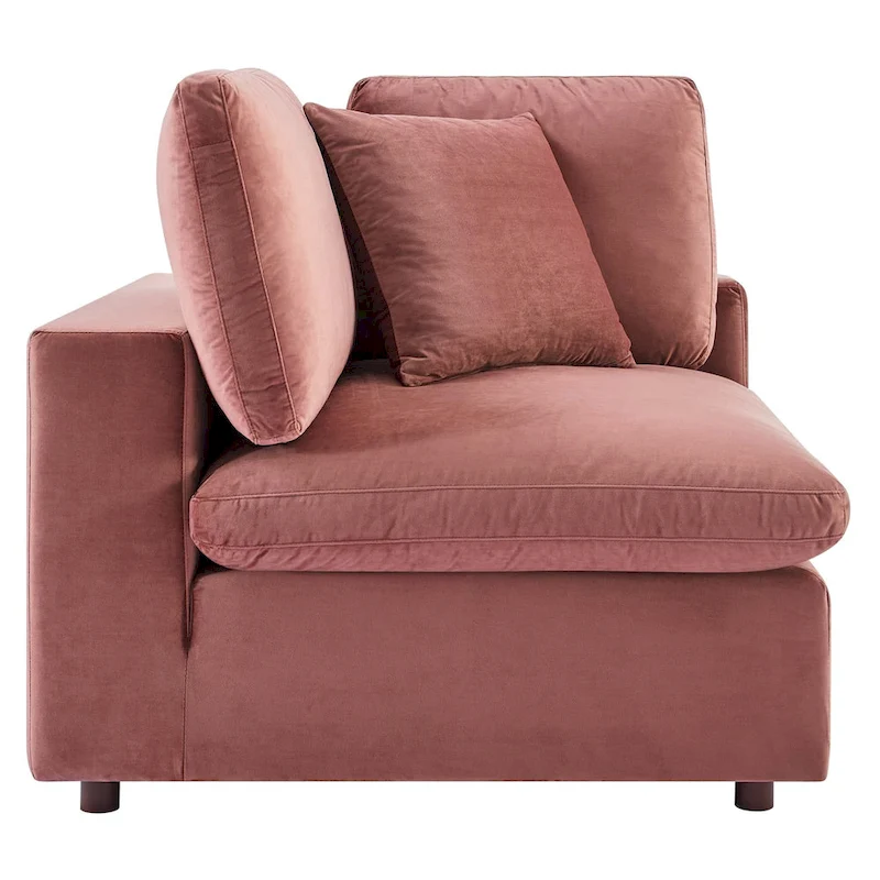 Commix Down Filled Overstuffed Velvet 6-Piece Sectional Sofa
