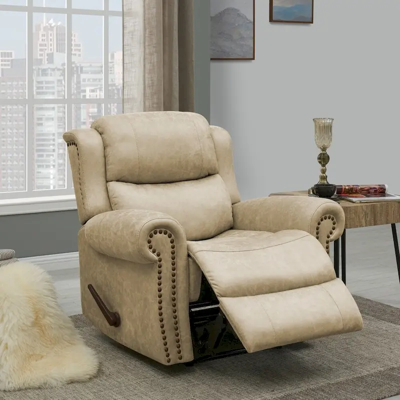 Copper Grove Dilsen Extra Large Rolled Arm Wall Hugger Recliner Chair