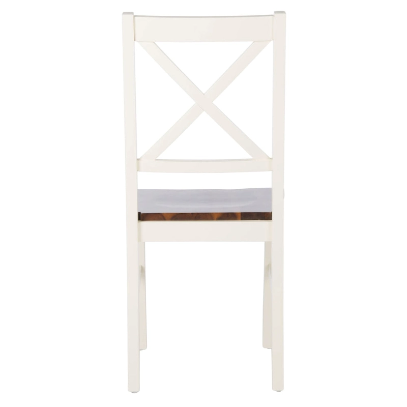 SAFAVIEH Concetta White/Natural Dining Chair - 17.5 W x 19.5 L x 37 H - 18W x 20D x 37H