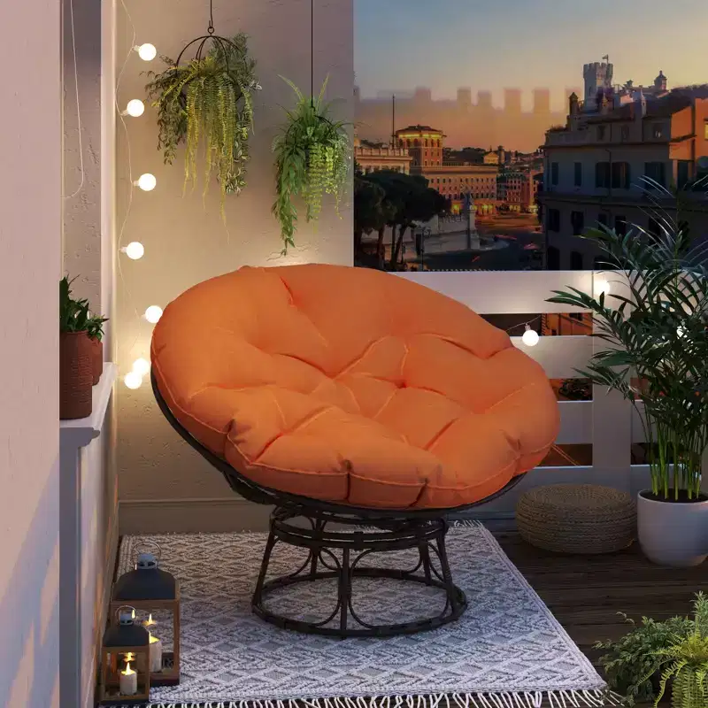 Papasan Patio Chair with Cushions