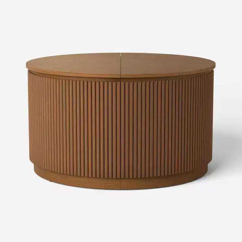 Lupine Reeded Storage Coffee Table with Removable Top Dark Brown