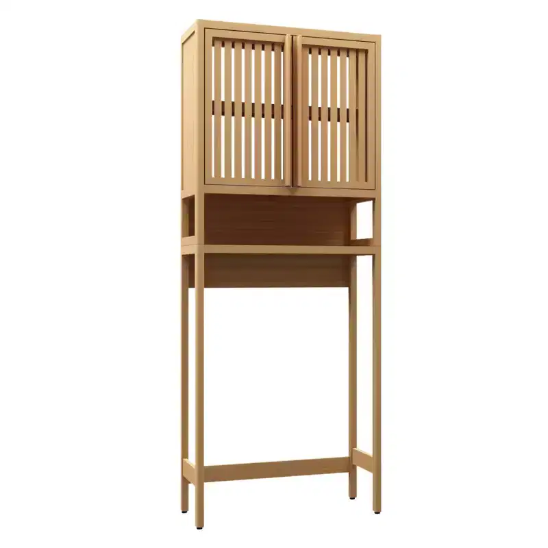 Over The Toilet Storage Cabinet, Freestanding Space Saver Toilet Rack With Open Shelf, Bathroom Cabinet Organizer For Laundry Room Bathroom