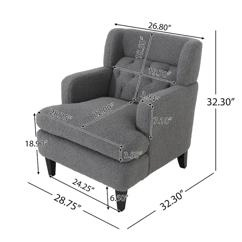 Nabo Modern Fabric Accent Chair with Cushion Back by Christopher Knight Home