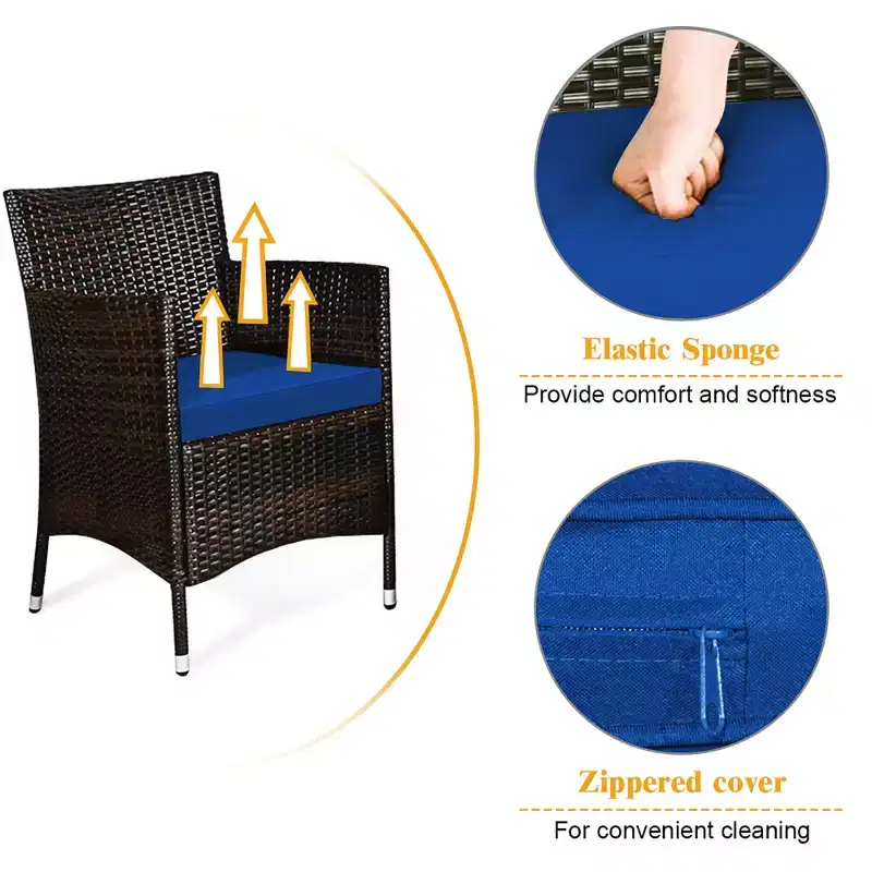 Costway 8PCS Rattan Patio Furniture Set Cushioned Sofa Chair