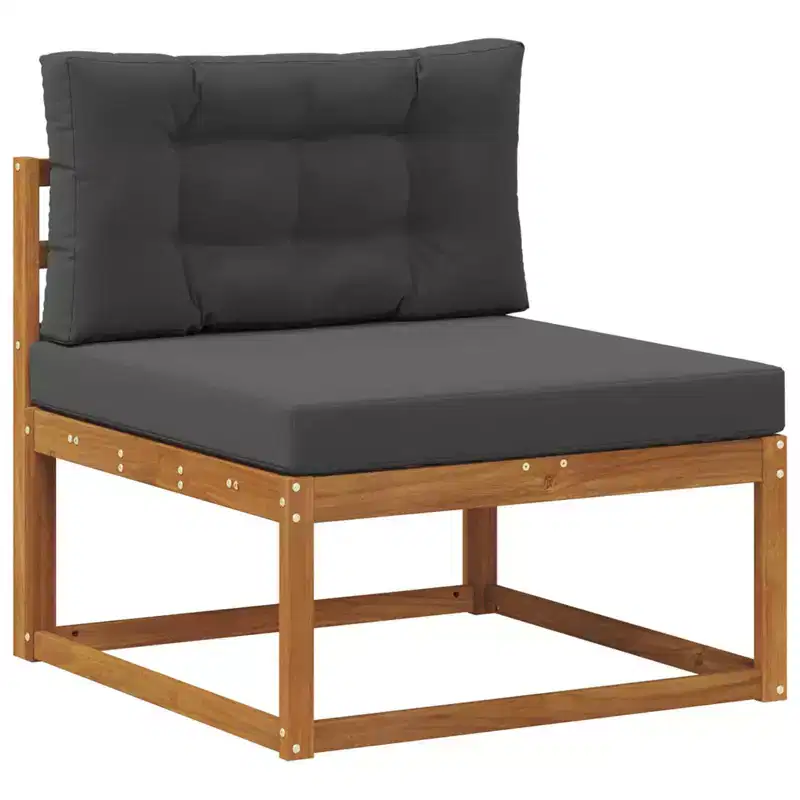 Outdoor Middle Sofa Solid Acacia Wood Natural
