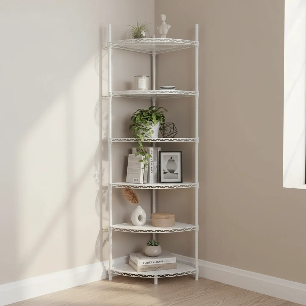6 Tier Shelf Corner Wire Shelf Rack Adjustable