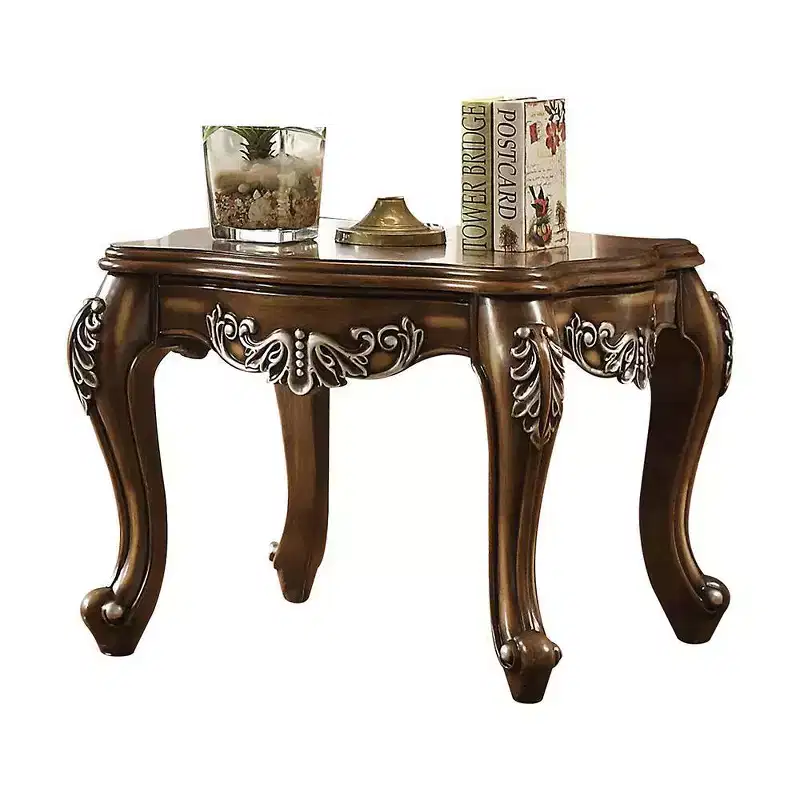 Antique Oak Accent Table â€?Rustic Wood Side Table for Living Room & Entryway