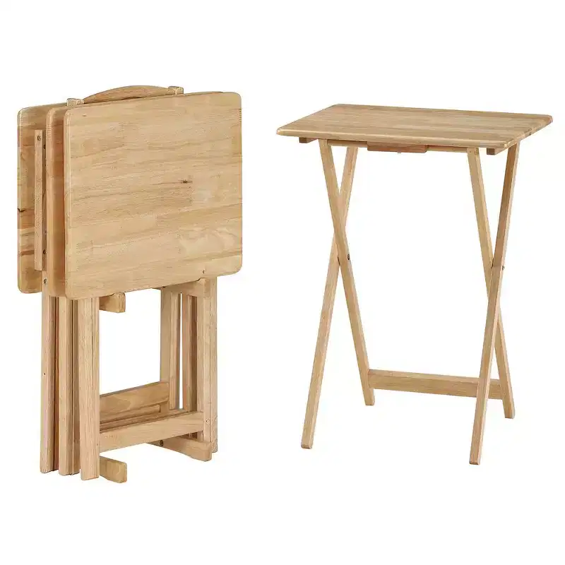 Coaster,Donna 4-piece TV Tray Table Set with Stand Natural