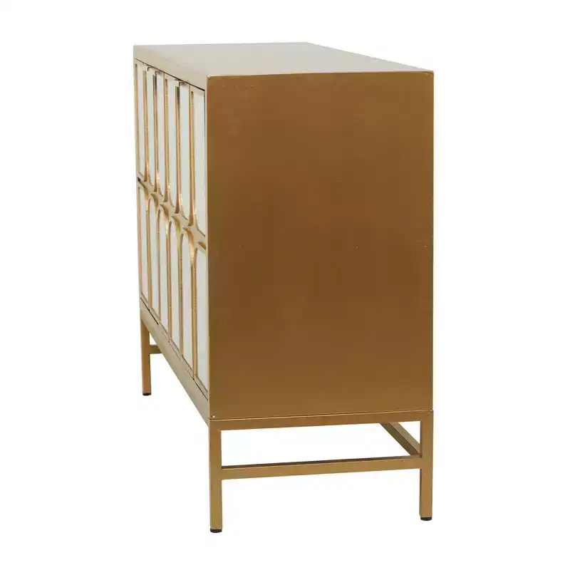 Glam Mirrored Wood Cabinet
