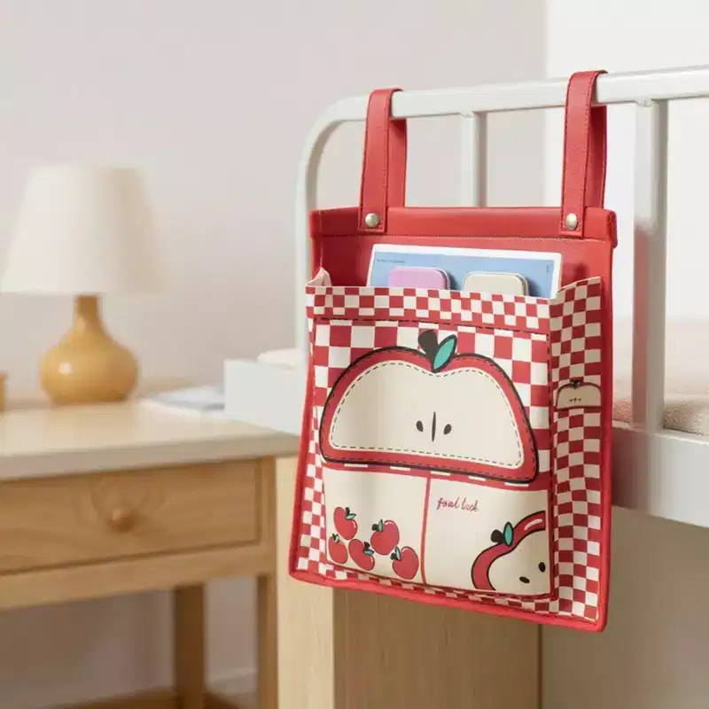 Hanging Storage Bag with Playful House Print and Snap-On Straps 15.5x12in
