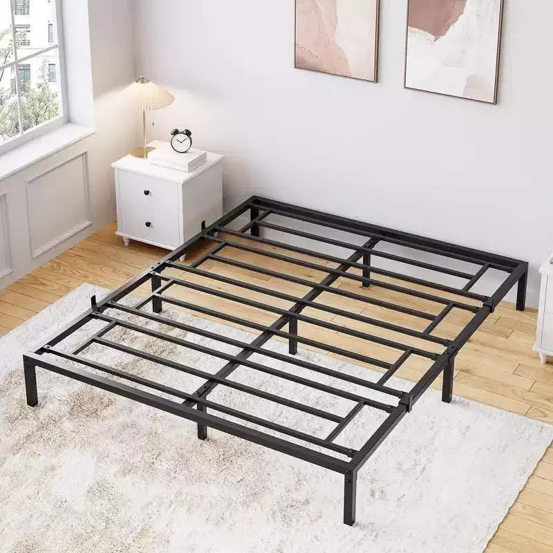 6/8/10/12/14/16 inch Bed Frame No Box Spring Needed, Heavy Duty Metal Platform Bed Frame