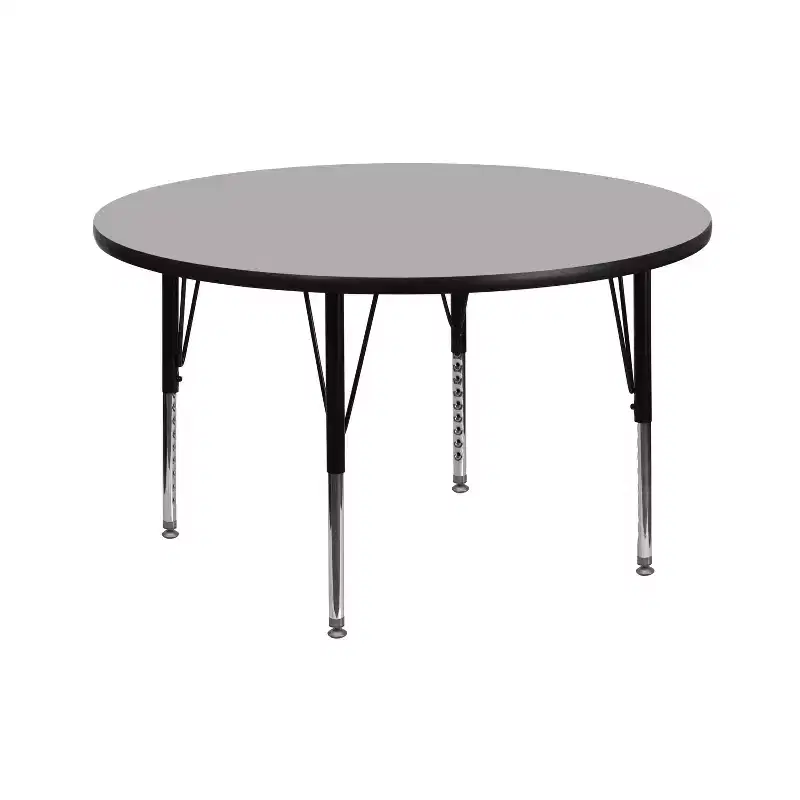 Flash Furniture 42'' Round Thermal Laminate Activity Table - Height Adjustable Short Legs