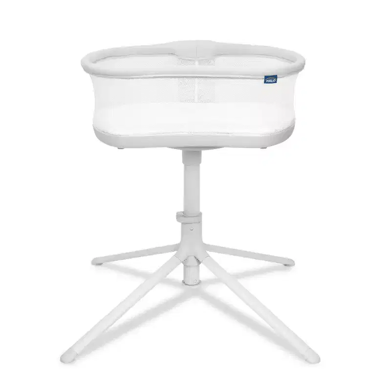 Swivel Bedside Bassinet with Lowering Wall – Gray, 20 lb Capacity