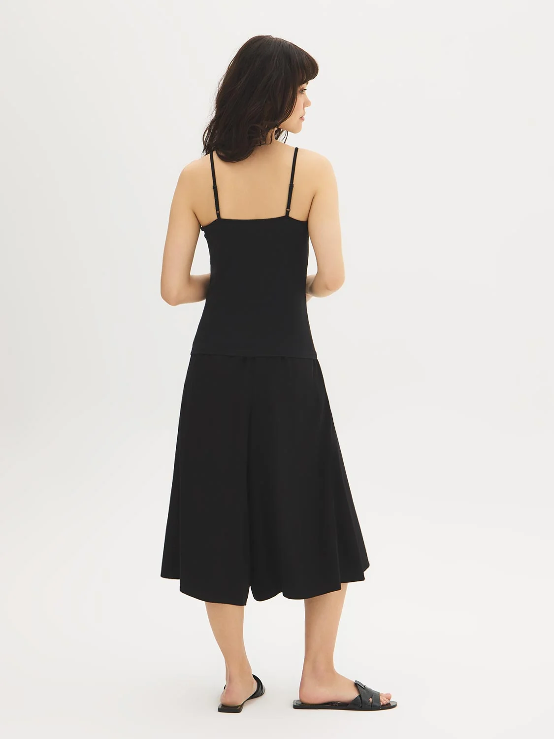 Cotton-Blend Scoop Neck Tank Top