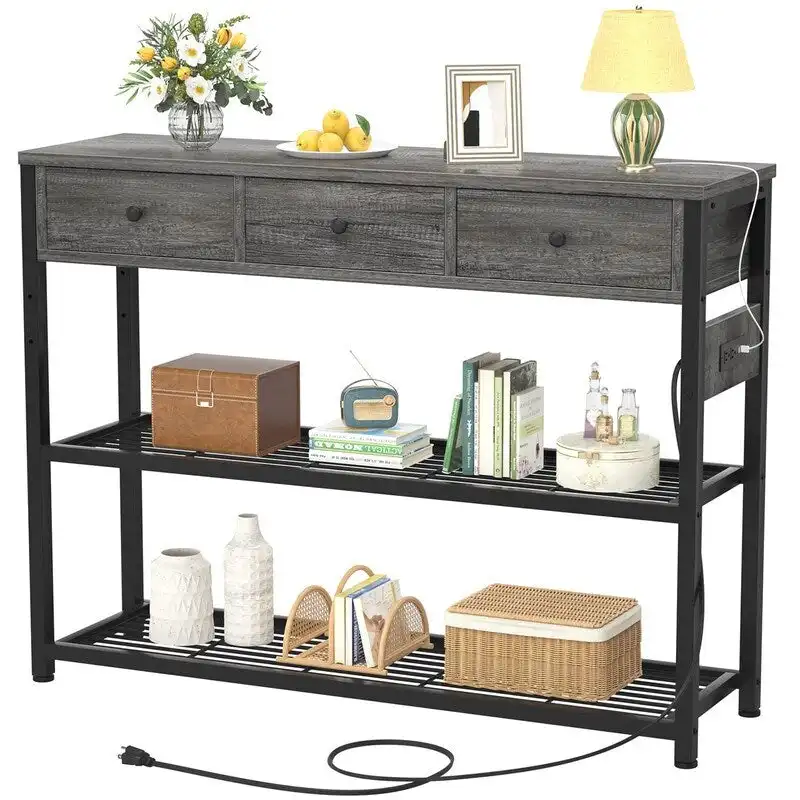 47 Entryway Table with Outlets and USB Ports - 11.8D x 47.2W x 31.8H
