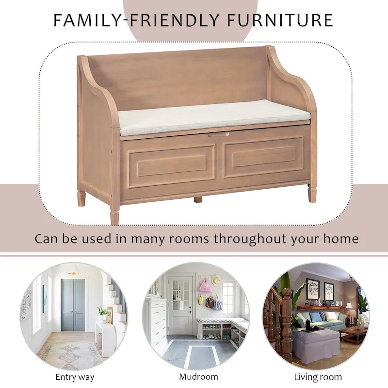 Solid wood Entryway Bench