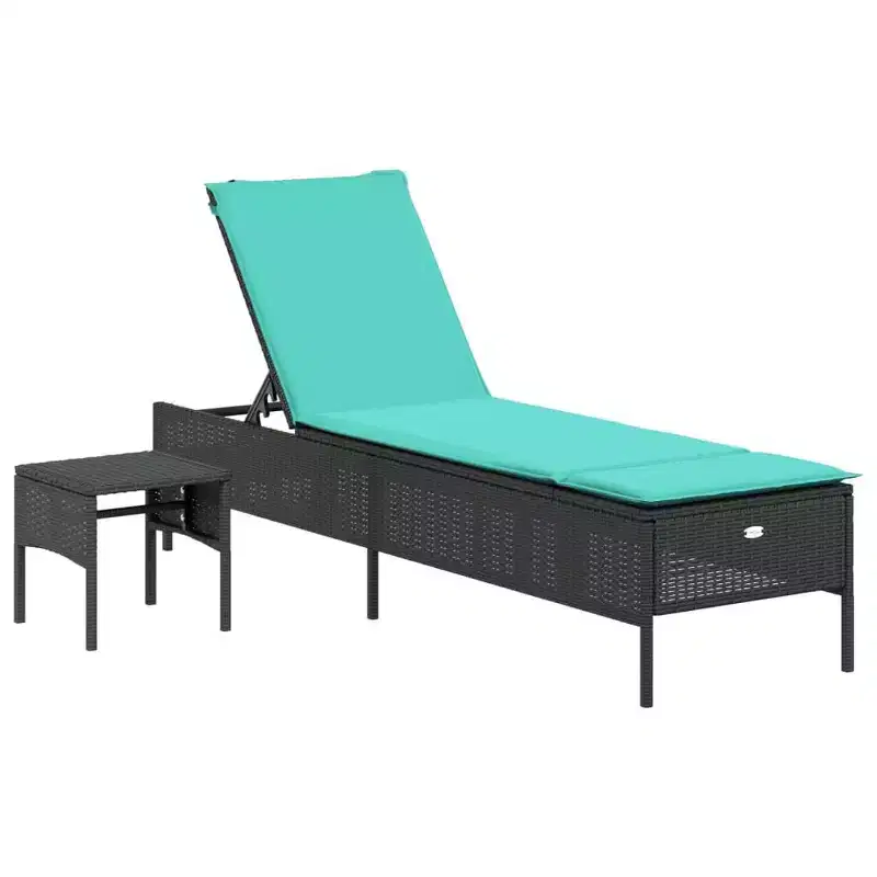 vidaXL Patio Sun Lounger PE rattan Single Multi-Position Backrest