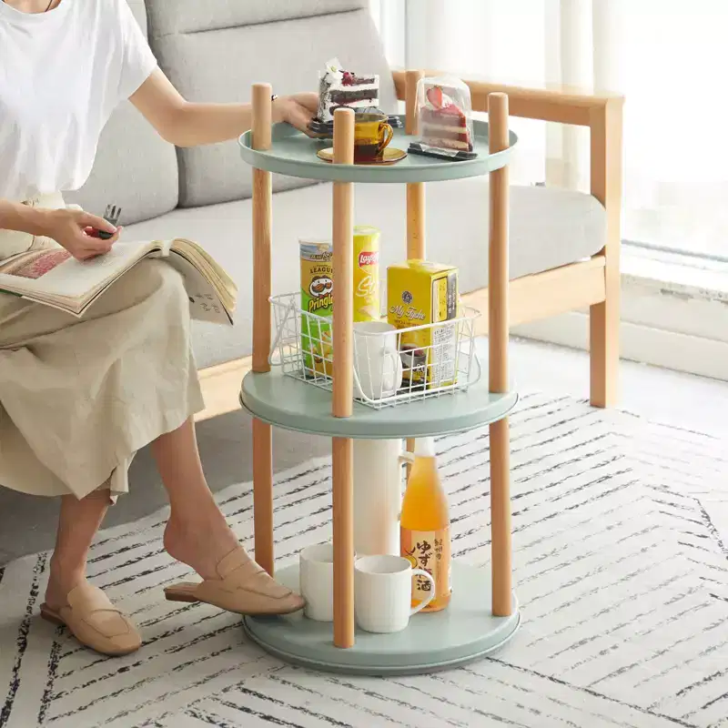 3 Tier Storage Bookshelf, Modern 360Rotating Bookshelf Organizer, Freestanding Wood Compact Storage Bookshelf for Living Room