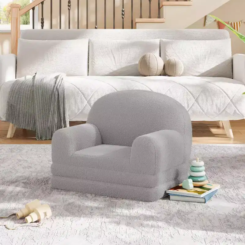 2-in-1 Foldable Kids Sofa & Lounger – High-Density Foam, Ages 2–8