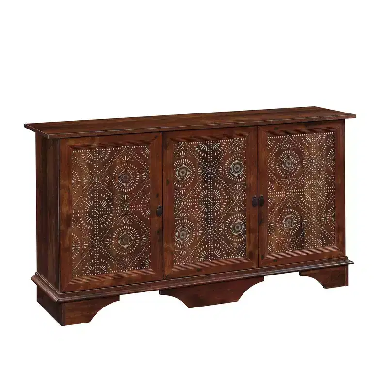 Viabella Storage Decorative Cabinet Curado Cherry - Sauder: Adjustable Shelves, Lateral, Bohemian Style