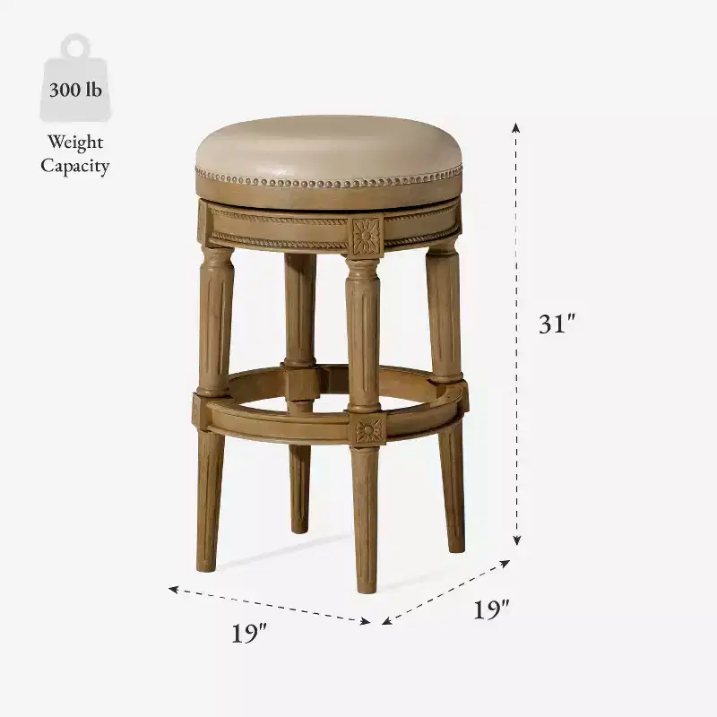 Maven Lane 31 Pullman Backless Swivel Bar Stools with Faux Leather