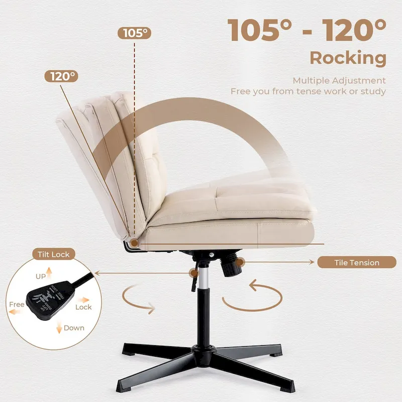 Large Size Armless Home Office Desk Chair No Wheels