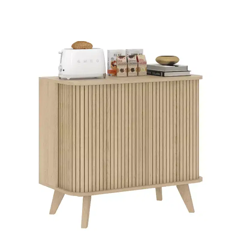 Fluted Door Sideboard Cabinet 27.6