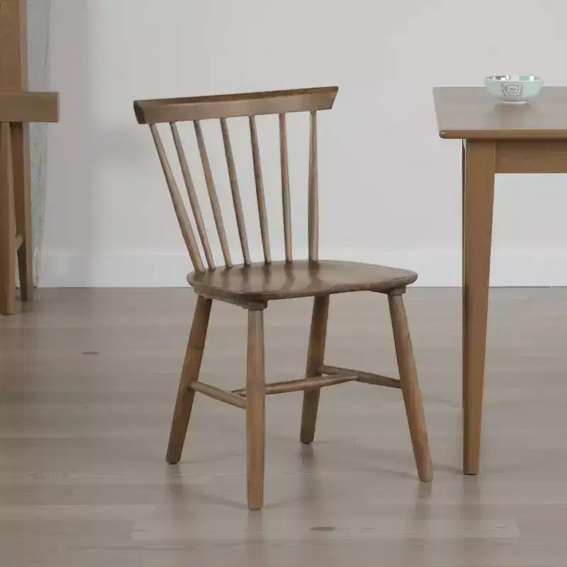 Royal Hampton Side Dining Chair Set of 2, Spindle Back, Tapered Legs, Walnut Wood