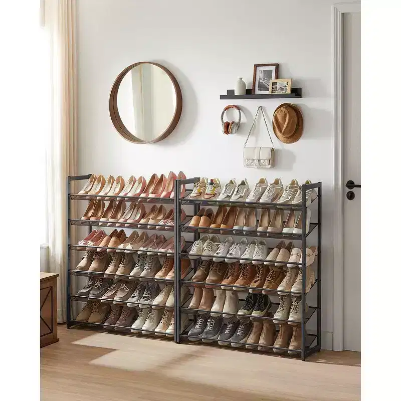 12-Tier Shoe Rack Tall Metal Shoe Storage Organizer