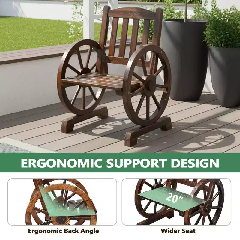Karl Home | Wagon-Inspired Solid Wood Patio Dining Chair