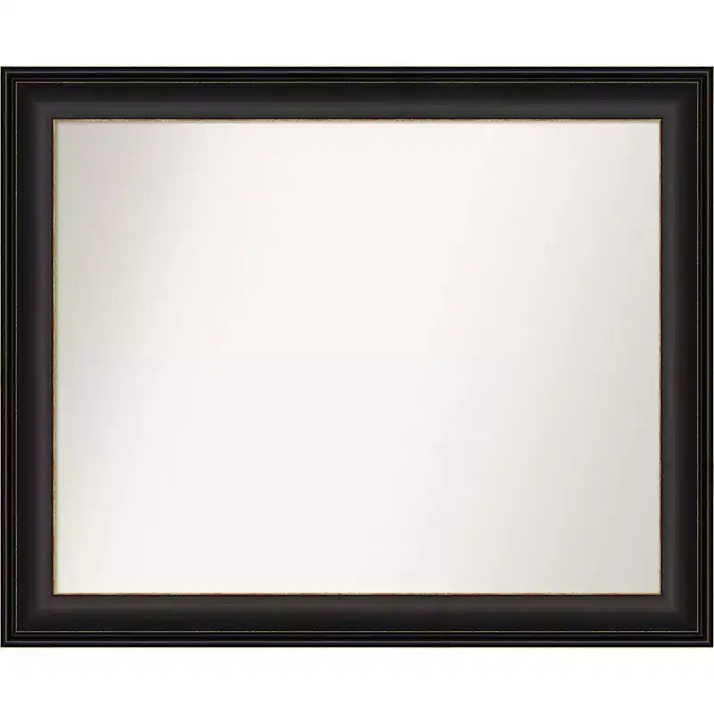 33" x 27" Non-Beveled Trio Oil Rubbed Bronze Bathroom Wall Mirror - Amanti Art: Includes Mounting Hardware, Rectangle Shape