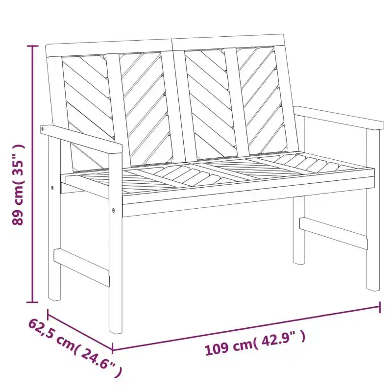 vidaXL 2 Piece Patio Lounge Set Solid Wood Acacia