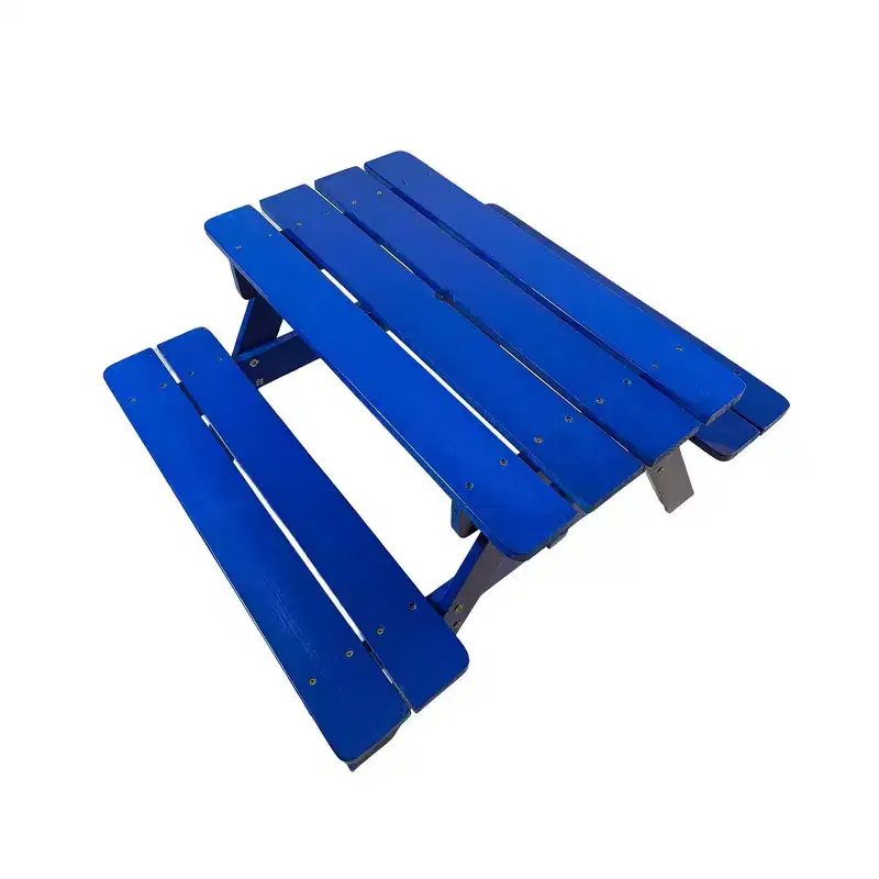 Whisen Kids Table and Chair Set, Natural Solid Wood, Easy to Clean, Multi-Functional for Play, Study & Outdoor Use - Blue