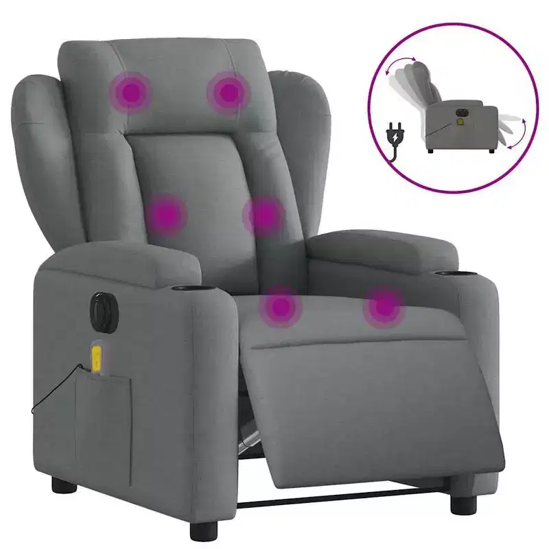 vidaXL Electric Massage Recliner Chair Polyester Medium