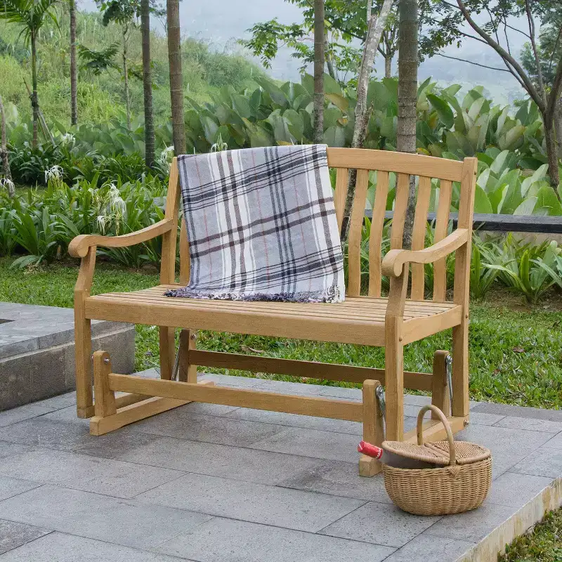 Sonoma Lane Gresham Teak Glider Bench - Weather-Resistant, 2-Seater Patio Furniture