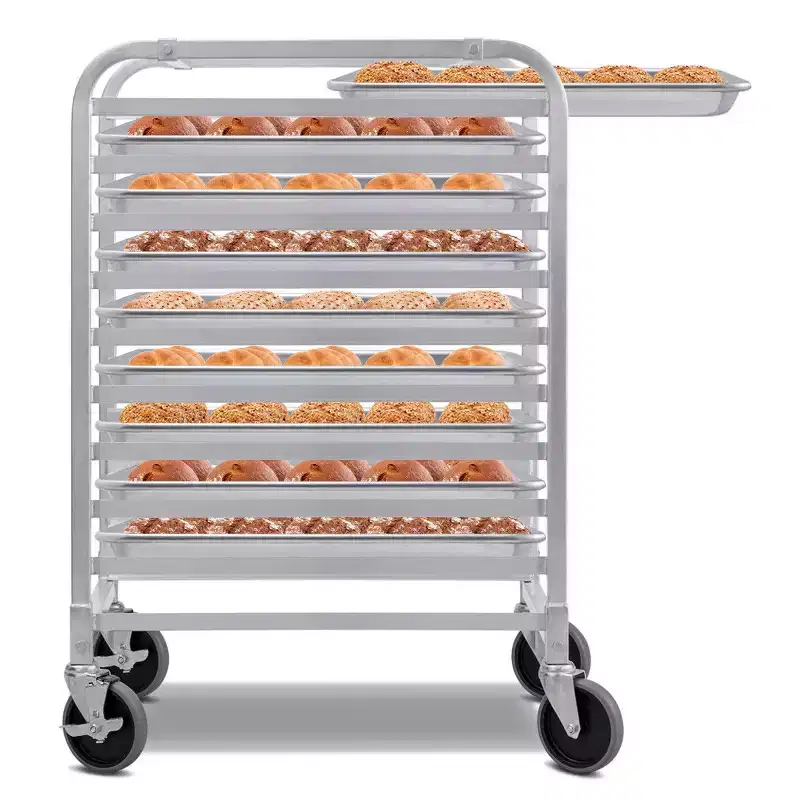 Costway 10 Sheet Aluminum Bakery Rack Silver Commercial Cookie Bun Pan Kitchen W/Wheel