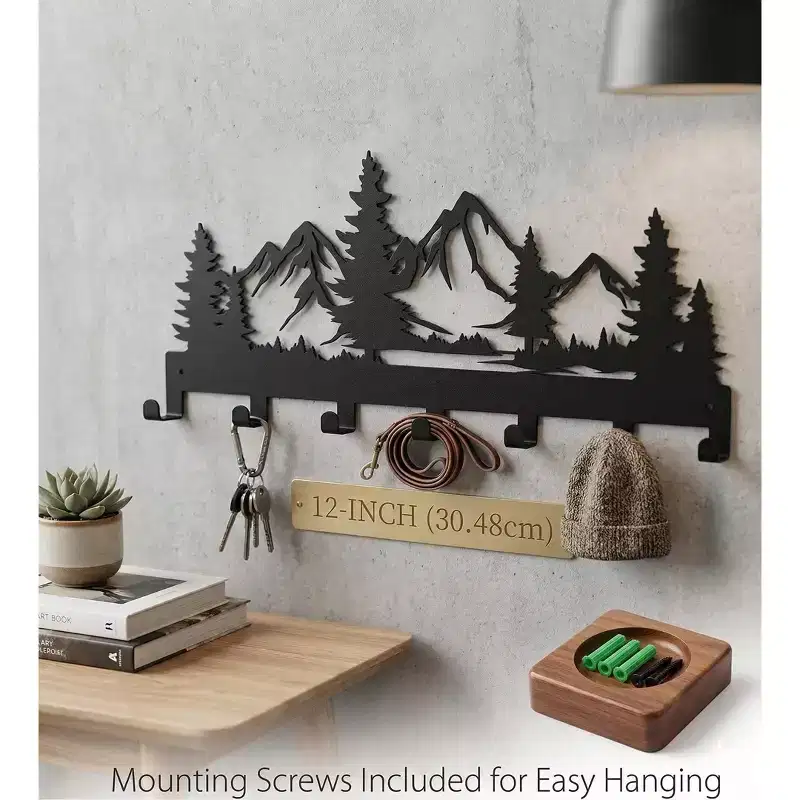 Mountain Metal Wall Coat Rack 12 Inches Small Stylish