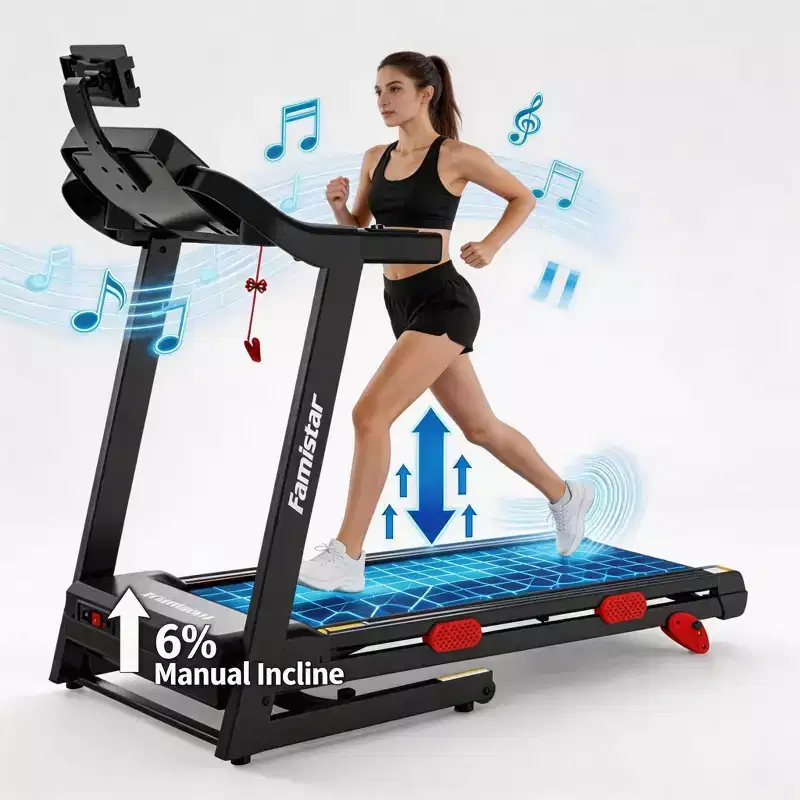 Electric Treadmill for Home with Quiet Motor, 0.69 MPH Speed Range, Incline, 350 lb Capacity and LED Monitor