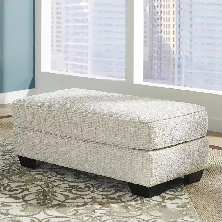 Ottoman, Sandstone Chenille Upholstered Living Room Footrest